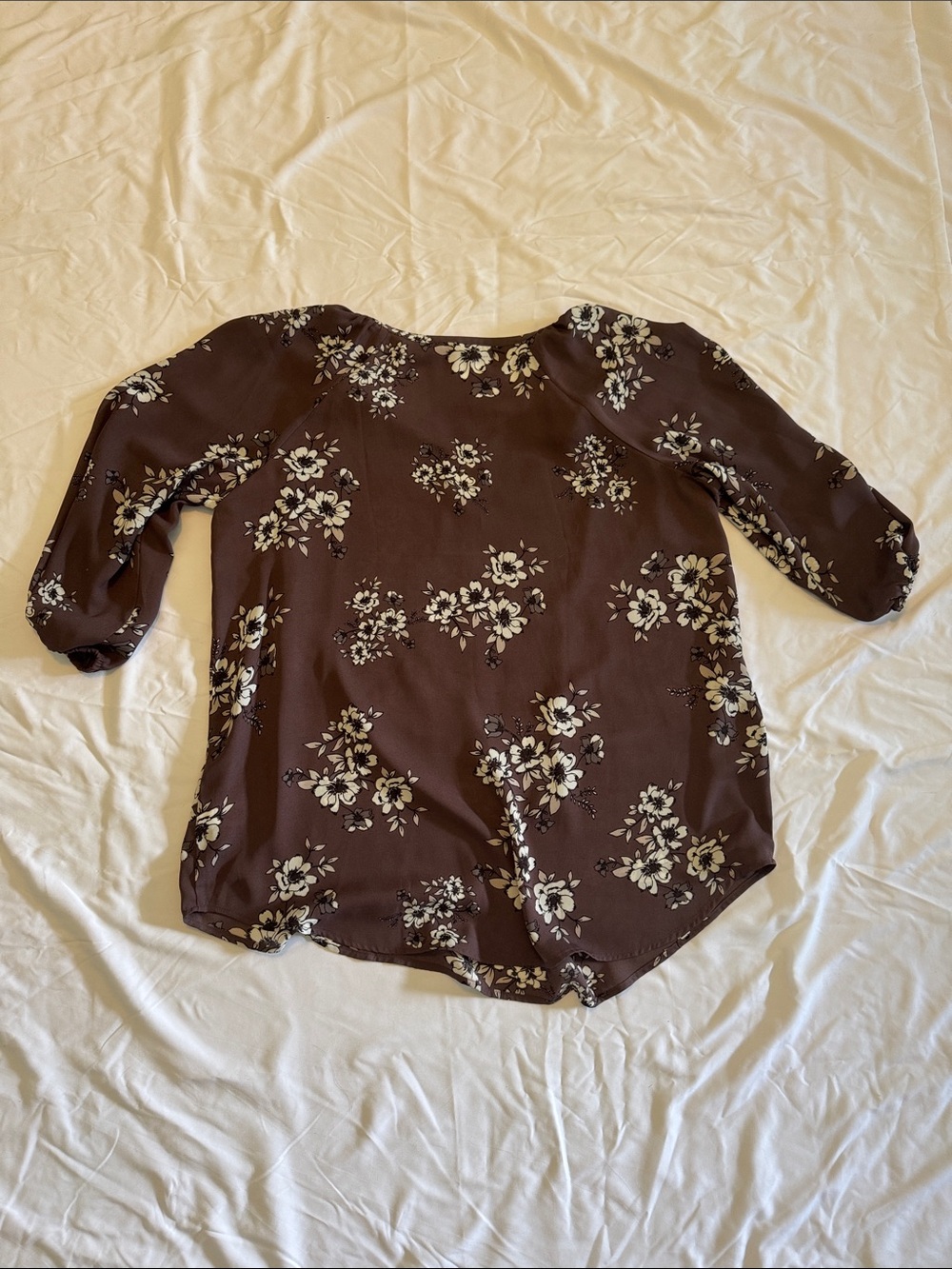 Maurices Brown Floral Scoop Neck Tunic - Picture 2 of 5